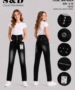 Spodnie JEANSY DZIECIĘCA ,size 6-16 lat,paczka 12szt, 1 kolor