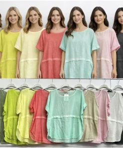 Bluzki damskie wloskie, Size uni ,paczka 6szt mix kolor