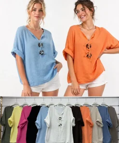 Bluzki damskie wloskie, Size uni ,paczka 6szt mix kolor
