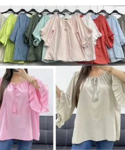 Bluzki damskie wloskie, Size uni ,paczka 6szt mix kolor
