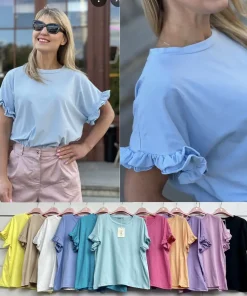 Bluzki damskie wloskie, Size uni ,paczka 6szt mix kolor