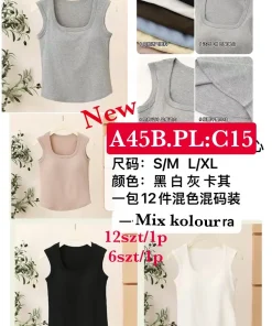 Bluzki Damskie,Size s/m-l/xl, paczka 12szt, mix kolor