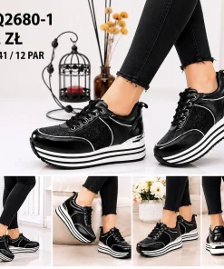 Buty Sportowe DAMSKIE (36-41, 12par) 1 kolor