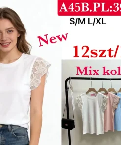 Bluzki Damskie,Size s/m-l/xl, paczka 12szt, mix kolor