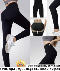 Legginsy Damskie,Size s/m-xl/2xl,paczka 12szt, 1 kolor