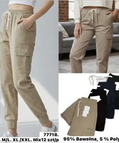 Spodnie Damskie,Size s/m-xl/2xl,paczka 12szt, mix kolor