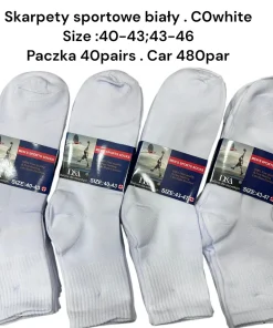 Skarpety MĘSKIE,Size 40-46, paczka 40szt, 1 kolor