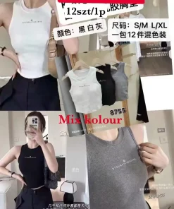 Bluzki Damskie,Size s/m-l/xl, paczka 12szt, mix kolor