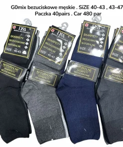 Skarpety MĘSKIE,Size 40-47, paczka 40szt, mix kolor