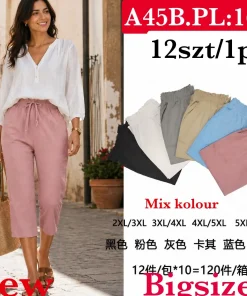 Spodnie Damskie,Size 2xl/3xl-5xl/6xl, paczka 12szt, mix kolor
