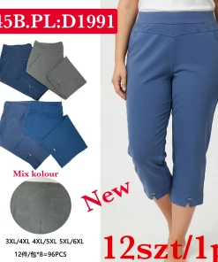 Spodnie Damskie,Size 3xl/4xl-5xl/6xl, paczka 12szt, mix kolor