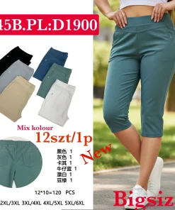 Spodnie Damskie,Size 2xl/3xl-5xl/6xl, paczka 12szt, mix kolor