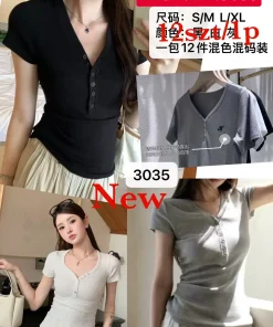 Bluzki Damskie,Size s/m-l/xl, paczka 12szt, mix kolor