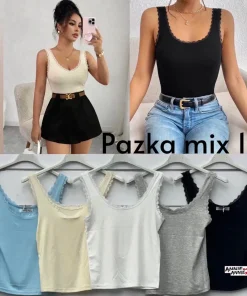Bluzki damskie WŁOSKA ,Size uni ,paczka 6szt mix kolor