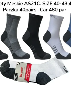 Skarpety MĘSKIE,Size 40-46, paczka 40szt, mix kolor