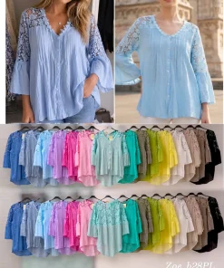 Bluzki damskie wloskie, Size uni ,paczka 6szt mix kolor