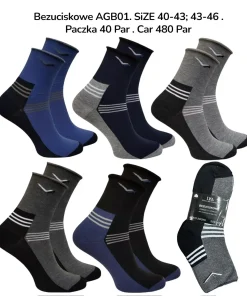 Skarpety MĘSKIE,Size 40-46, paczka 40szt, mix kolor