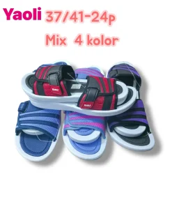 Klapki DAMSKIE (37-41, 24par) mix kolor