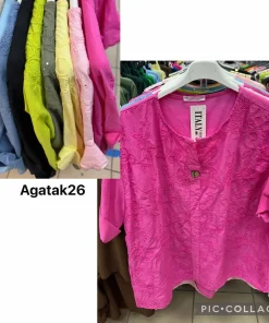 Bluzki damskieWŁOSKA, Size uni ,paczka 6szt mix kolor