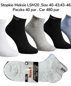 Stopki MĘSKIE,Size 40-46, paczka 40szt, mix kolor