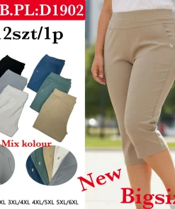 Spodnie Damskie,Size 2xl/3xl-5xl/6xl, paczka 12szt, mix kolor