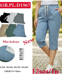Spodnie Damskie,Size 2xl/3xl-5xl/6xl, paczka 12szt, mix kolor