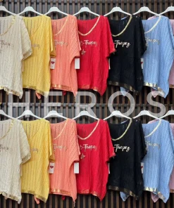 Bluzki damskie wloskie, Size uni ,paczka 6szt mix kolor