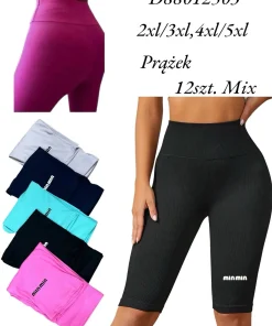 Legginsy Damskie,Size 2xl/3xl-4xl/5xl,paczka 12szt, mix kolor