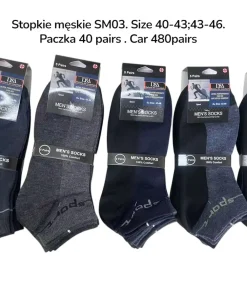 Stopki MĘSKIE,Size 40-46, paczka 40szt, mix kolor