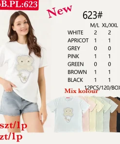 Bluzki Damskie,Size m/l-xl/2xl, paczka 12szt, mix kolor