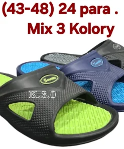 Klapki MĘSKIE (43-48, 24par) mix kolor