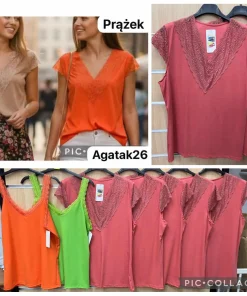 Bluzki damskieWŁOSKA, Size uni ,paczka 6szt mix kolor
