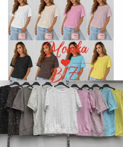 Bluzki damskie wloskie, Size uni ,paczka 6szt mix kolor