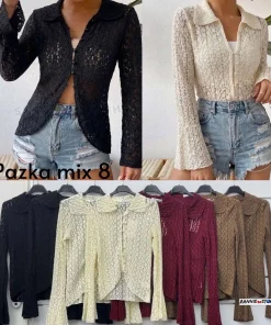 Bluzki damskie WŁOSKA ,Size uni ,paczka 6szt mix kolor