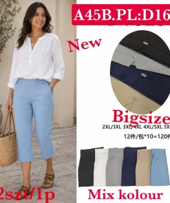 Spodnie Damskie,Size 2xl/3xl-5xl/6xl, paczka 12szt, mix kolor