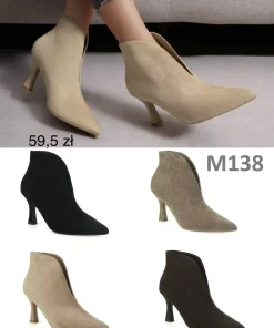 Buty Botki na Obcasie Damskie (36-41, 12par) 1 kolor
