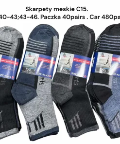 Skarpety MĘSKIE,Size 40-46, paczka 40szt, mix kolor