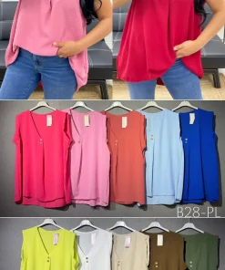 Bluzki damskie wloskie, Size uni ,paczka 6szt mix kolor