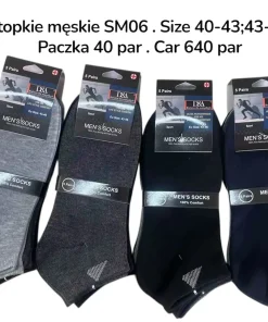 Stopki MĘSKIE,Size 40-46, paczka 40szt, mix kolor