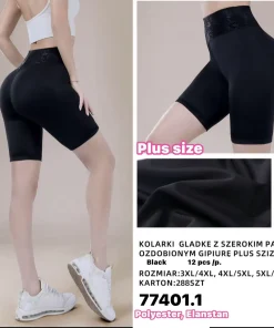 Legginsy Damskie,Size 3xl/4xl-5xl/6xl,paczka 12szt, 1 kolor