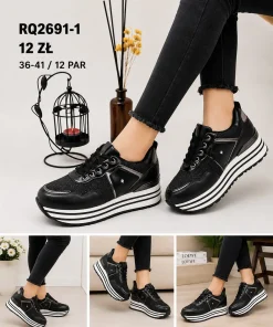 Buty Sportowe DAMSKIE (36-41, 12par) 1 kolor