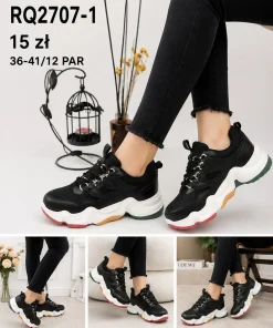 Buty Sportowe DAMSKIE (36-41, 12par) 1 kolor