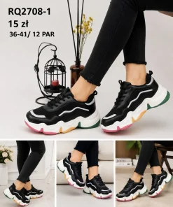 Buty Sportowe DAMSKIE (36-41, 12par) 1 kolor