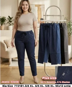 Jeansy Damskie,Size 3xl/4xl-5xl/6xl,paczka 12szt, mix kolor