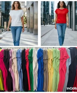 Bluzki damskie WŁOSKA ,Size uni ,paczka 6 szt mix kolor