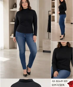 Bluzy Damskie,Size 2xl-5xl,paczka 12szt, 1 kolor