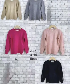 Swetry DZIECIĘCA,Size 4-14lat,paczka 6szt, 1 kolor