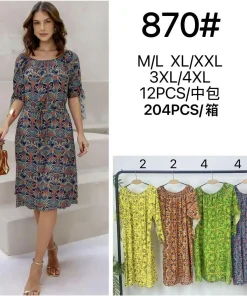 Sukienki damskie,size m/l-3/4xl,Paczka 12szt,mix kolor