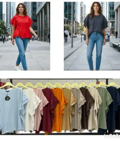 Bluzki damskie WŁOSKA ,Size uni ,paczka 6 szt mix kolor