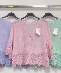 Bluzki damskie WŁOSKA,Size uni ,paczka 6 szt mix kolor